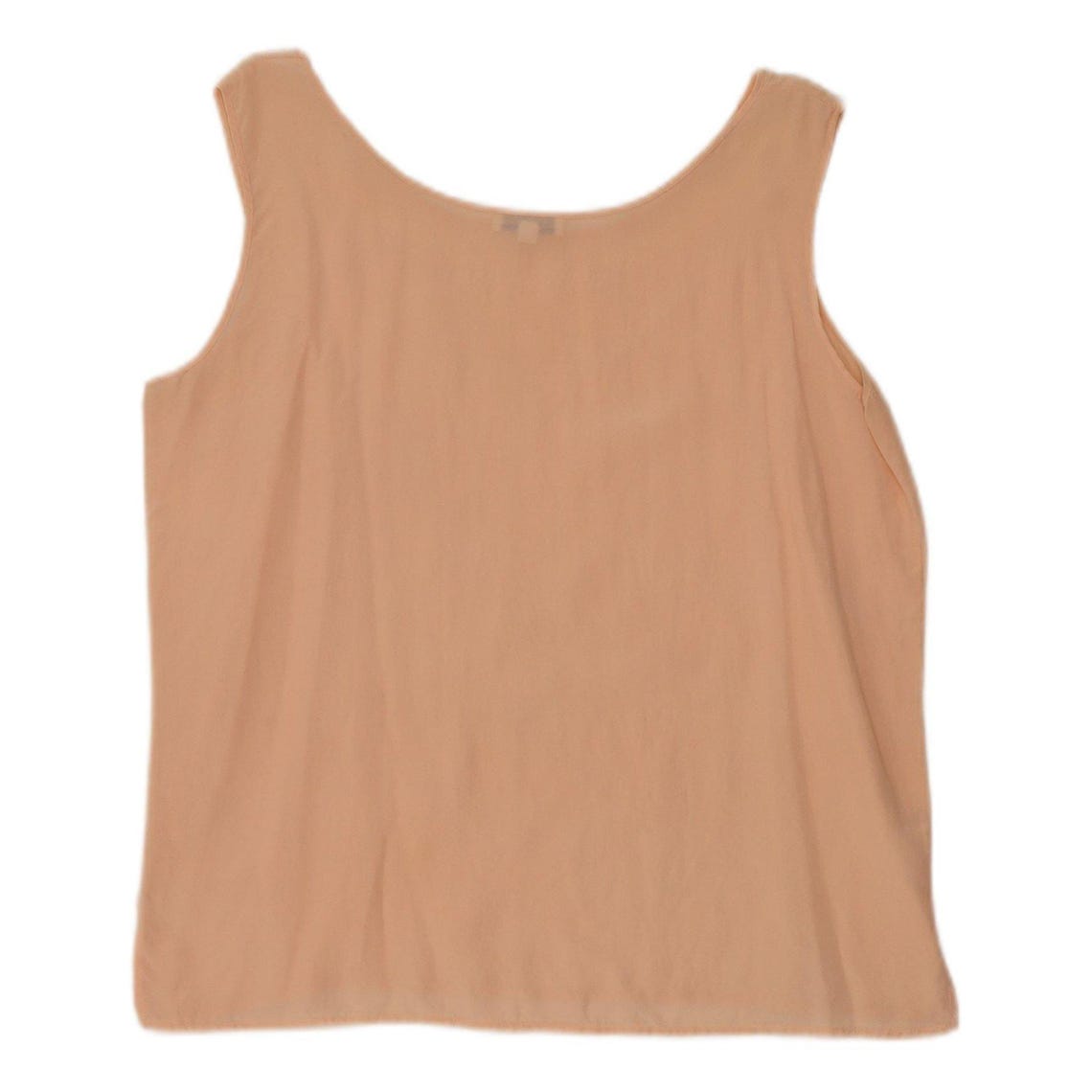 Vintage Womens Sleeveless Oversized Blouse Top UK 18 XL Orange Silk, foto 2 di 4