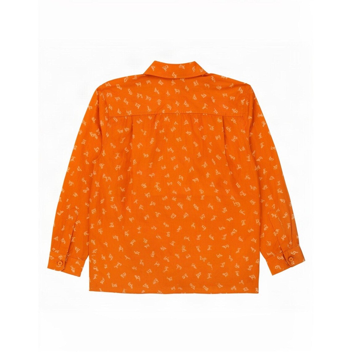 Vintage Womens Abstract Pattern Shirt UK 10 Small Orange Animal Print Silk, foto 2 di 3