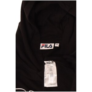 Fila Womens Graphic Oversized Hoodie Jumper UK 10 Small Black Cotton image 3