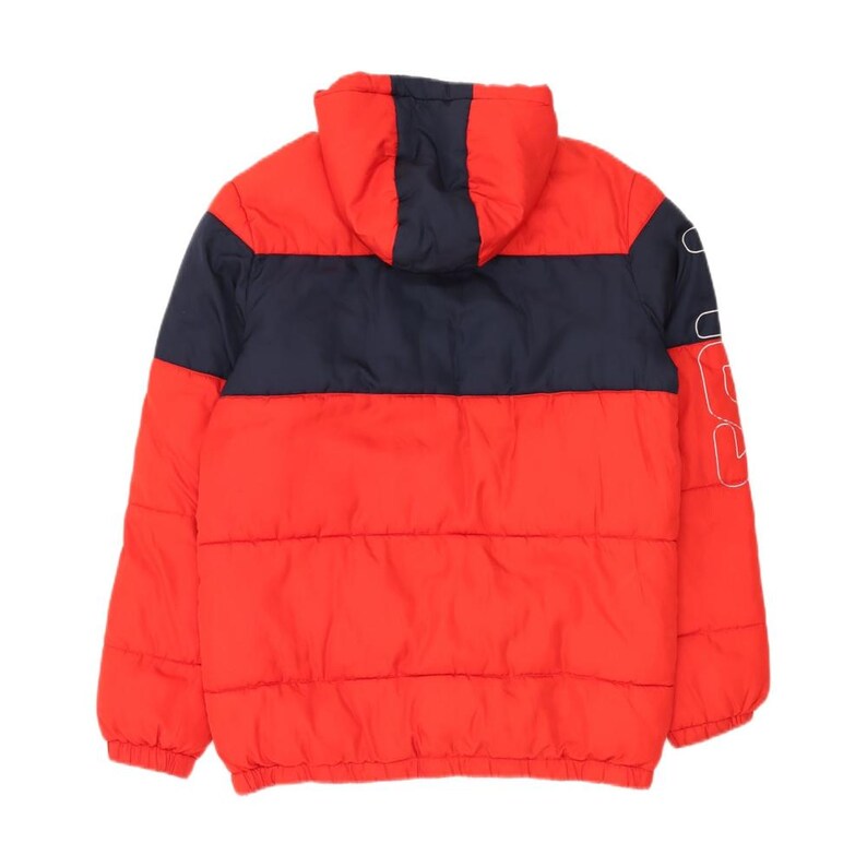 Fila mens graphic hooded padded jacket UK 38 medium red colourblock image 2