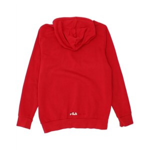 Sudadera con capucha y gráfico de Fila para hombre, color rojo, de algodón. imagen 2