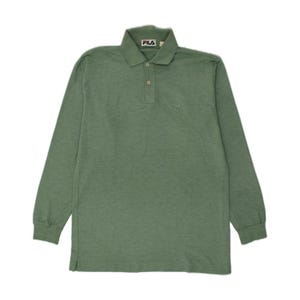 Polo de manga larga Fila para hombre IT 50 verde medio imagen 1