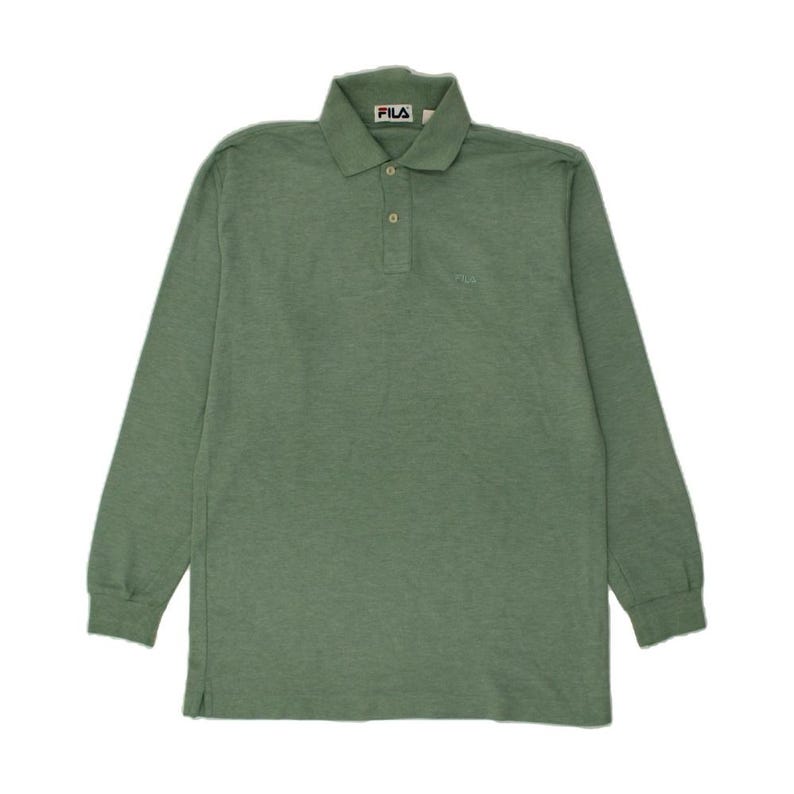 Polo de manga larga Fila para hombre IT 50 verde medio imagen 1
