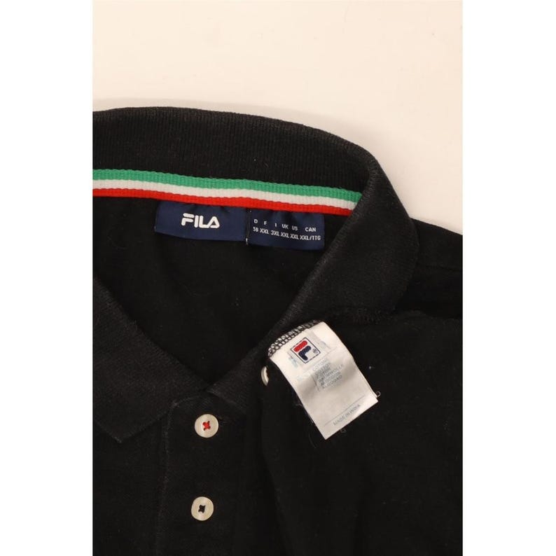 Fila mens polo shirt 2XL black cotton image 3