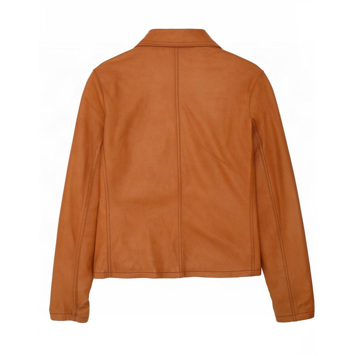 Vintage Womens Leather Jacket UK 18 XL Beige, foto 2 di 5