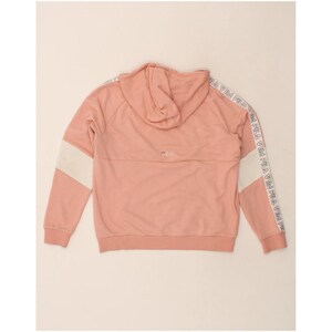 Fila womens graphic hoodie jumper UK 16 large pink colourblock cotton image 2