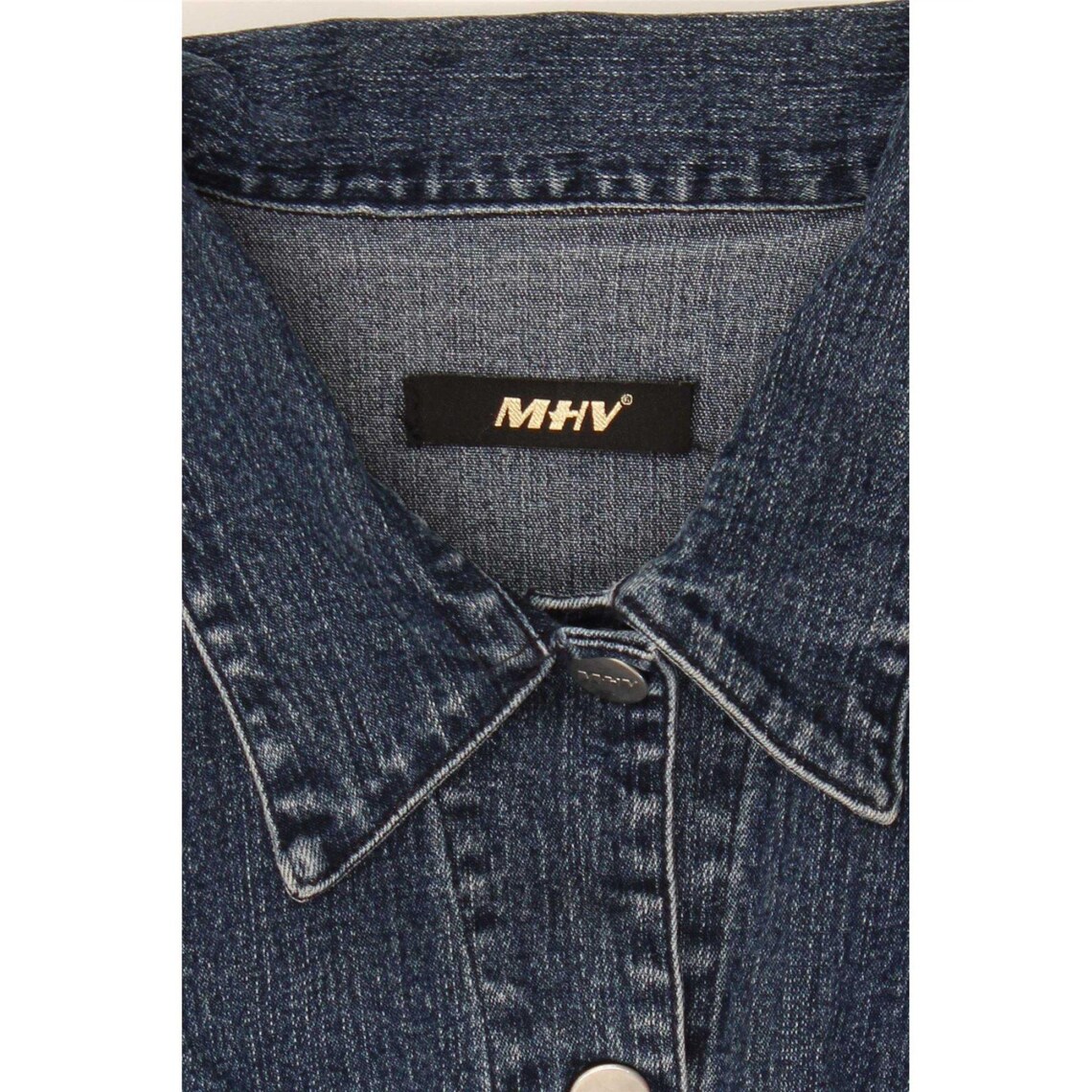 Vintage Womens Denim Jacket UK 14 Medium Blue, foto 3 di 3