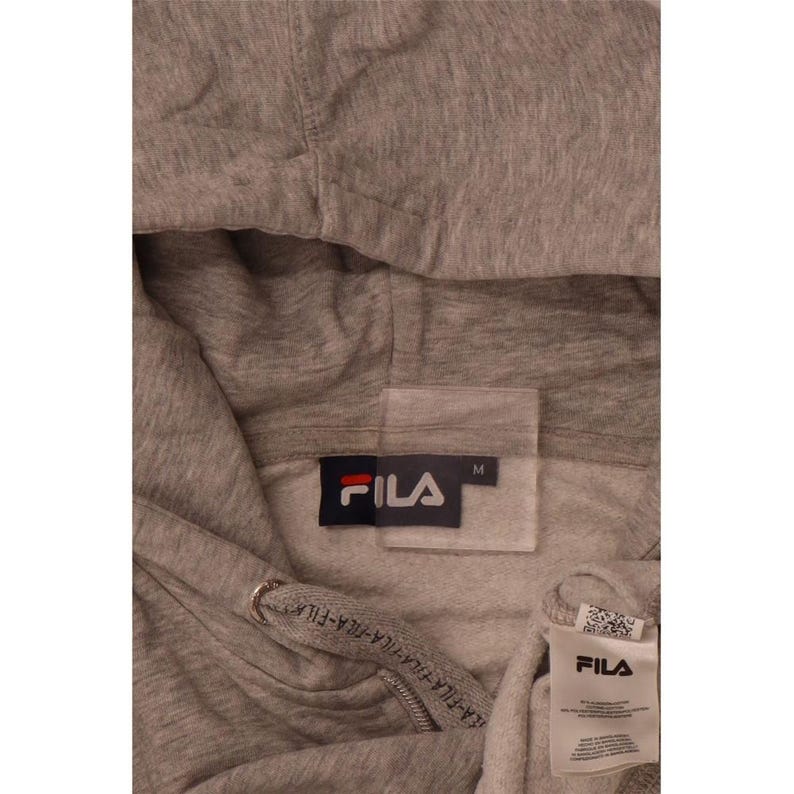 Fila womens crop graphic zip hoodie sweater UK 14 medium grey flecked image 4