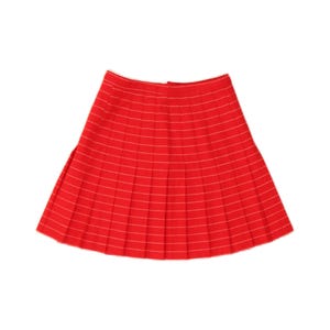 Vintage womens knife pleated skirt W24 XS  red striped