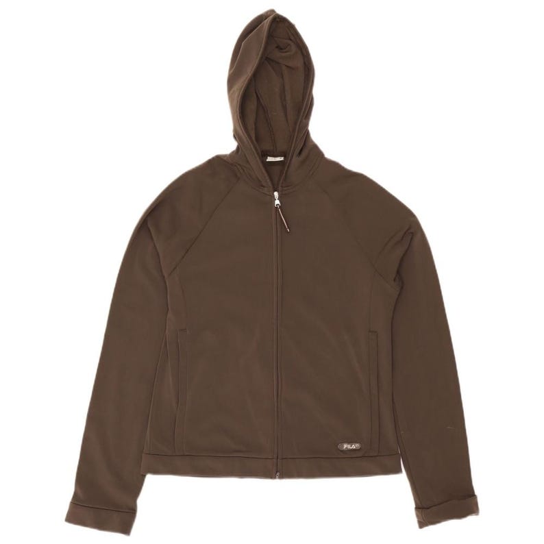 Sudadera con capucha y cremallera Fila para mujer, talla 12 del Reino Unido, marrón medio imagen 1