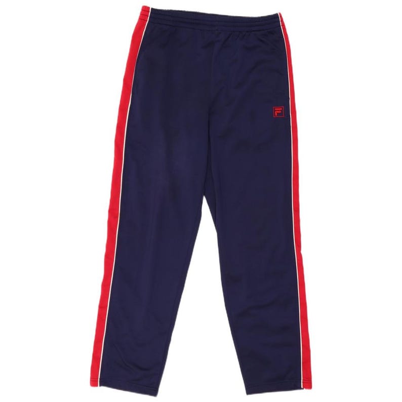 Fila Mens Tracksuit Trousers IT 48 Medium Navy Blue Colourblock Polyester image 3