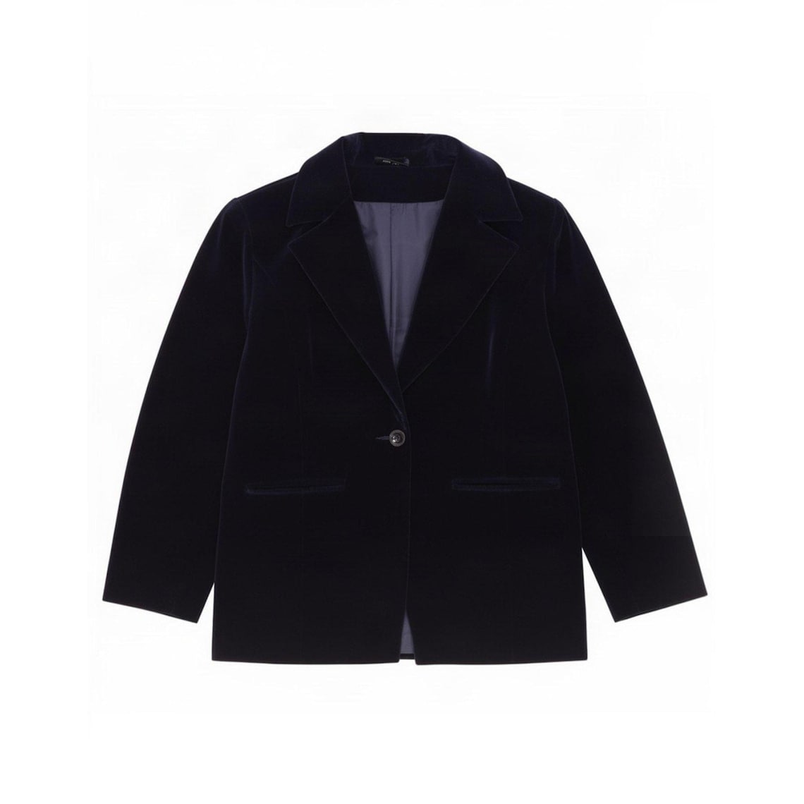 Vintage Womens 1 Button Blazer Jacket UK 14 Medium Navy Blue Cotton, Foto 1 von 4