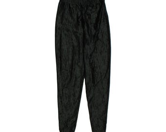 Vintage womens velour leggings UK 12 medium  black
