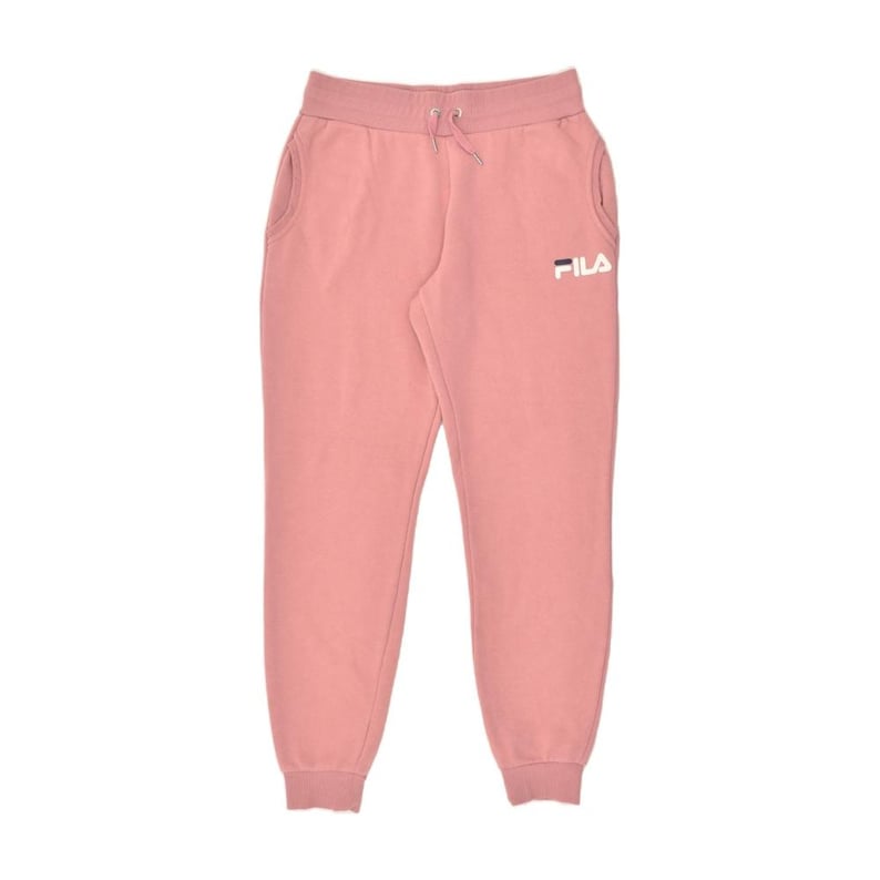 Fila womens tracksuit trousers joggers UK 12 medium pink cotton image 1