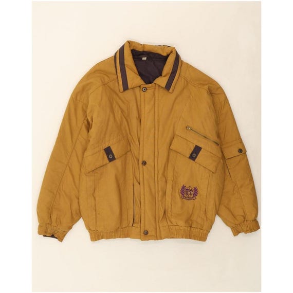 Veste Matelassée Homme Vintage En Daim - Taille IT 54 (2XL) - Marron - Occasion Très Bon état