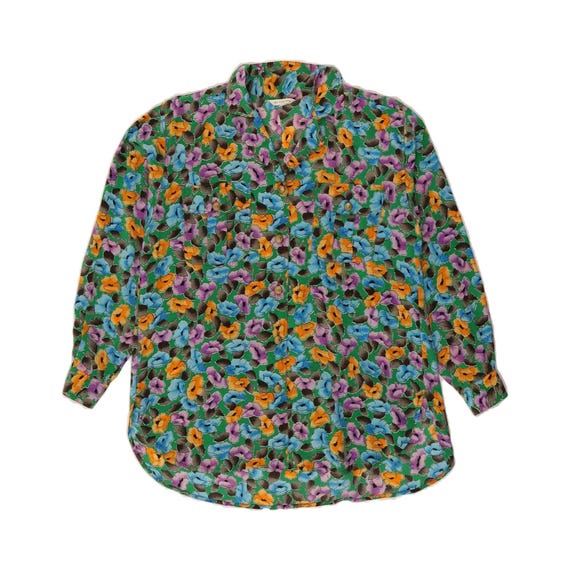 Vintage womens shirt blouse EU 36 small multicoloured floral silk