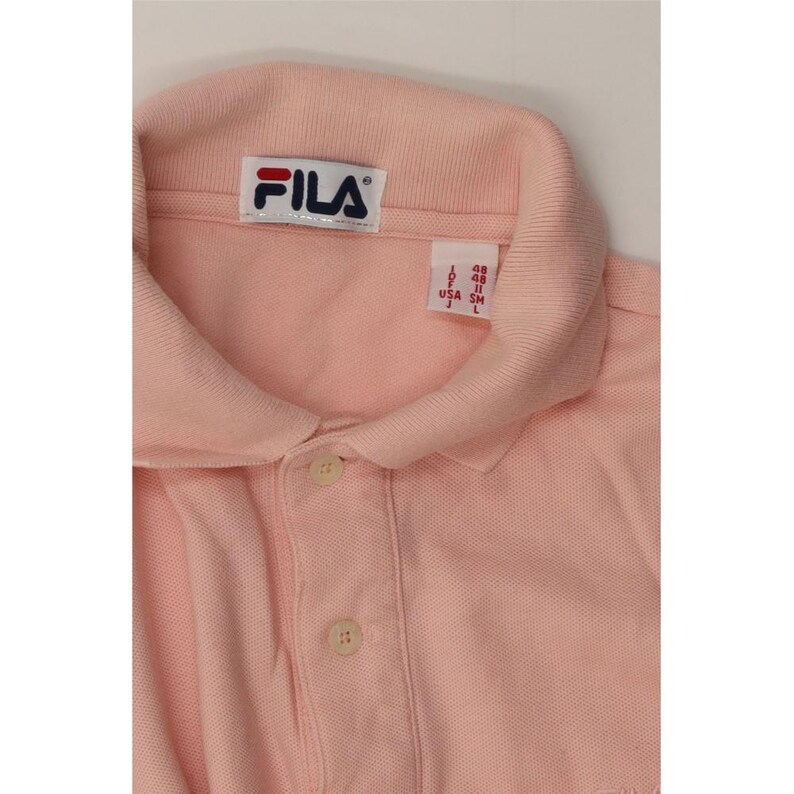 Fila mens polo shirt IT 48 medium pink cotton image 3