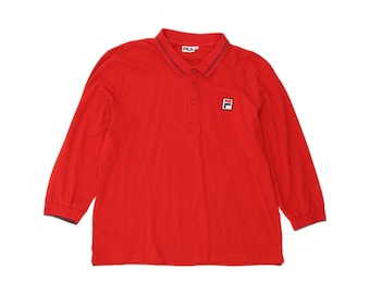 Fila mens long sleeve polo shirt 2XL red cotton