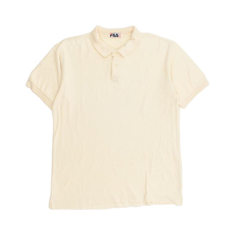 Fila mens polo shirt IT 54 large off white cotton image 1
