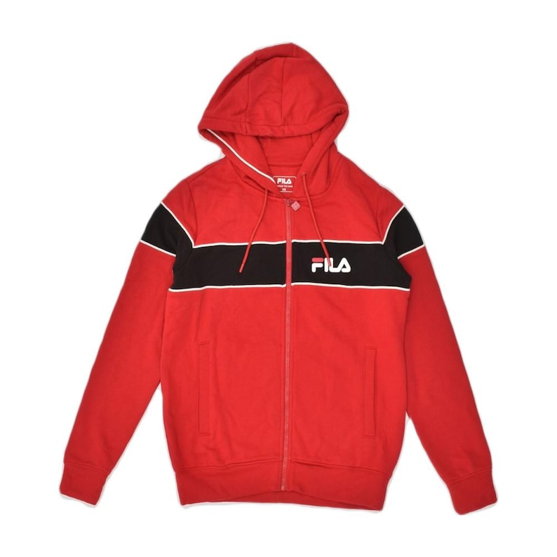 Fila mens zip hoodie sweater XS red cotton image 1