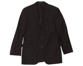 Vintage damesblazer met 2 knopen US 40 grote zwarte scheerwol