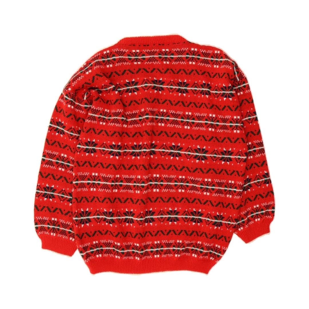 Buy VINTAGE Mens Boat Neck Jumper Sweater UK 38 Medium Red Fair Isle  Acrylic Online in India