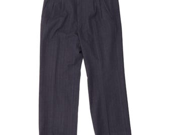 Pantaloni da completo da uomo vintage a gamba dritta IT 48 Medium W34 L28 Blu navy a righe