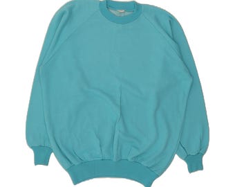 Sudadera vintage para hombre, talla grande, color azul.