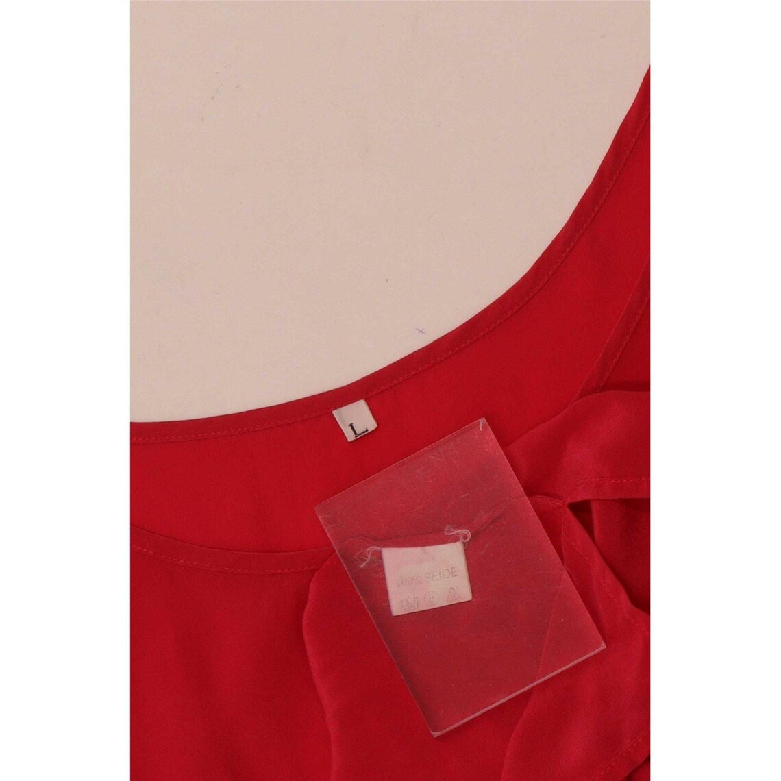 Vintage Womens Sleeveless Blouse Top UK 16 Large Pink Silk, foto 3 di 3