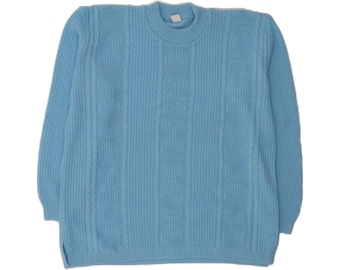 Vintage womens crew neck jumper sweater IT 44/46 large blue striped