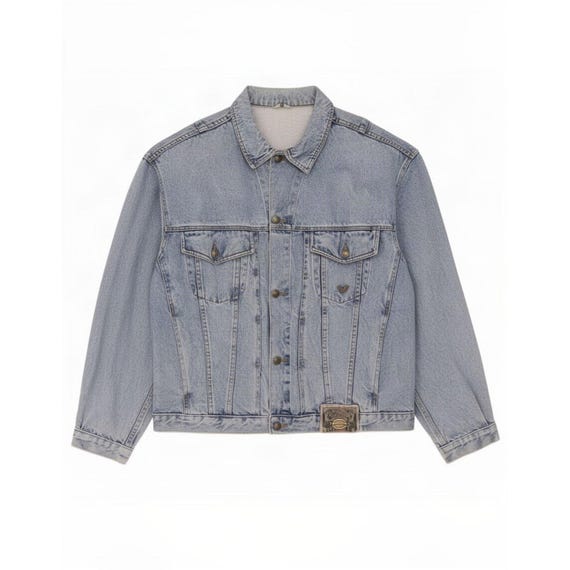 Vintage Mens Denim Jacket UK 44 2XL Blue Cotton