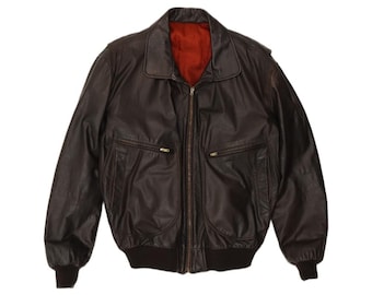 Vintage Mens Leather Jacket IT 48 Medium Brown