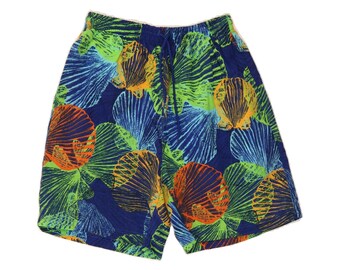 Vintage mens abstract pattern swimming shorts medium  multicoloured