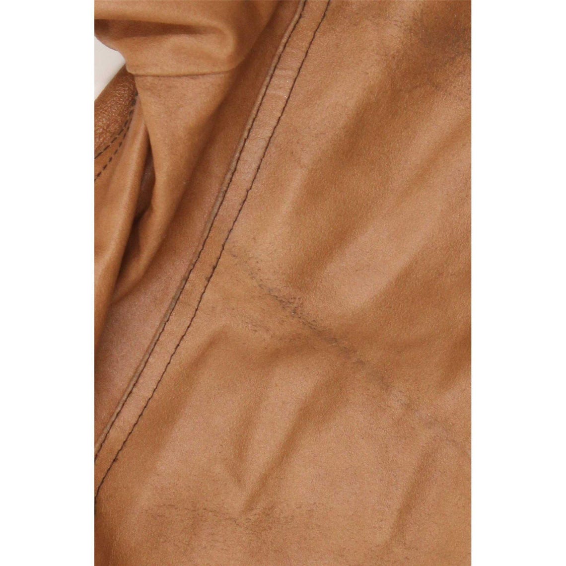 Vintage Womens Leather Jacket UK 18 XL Beige, foto 4 di 5