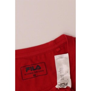 Fila womens graphic t-shirt top UK 12 medium red cotton image 3