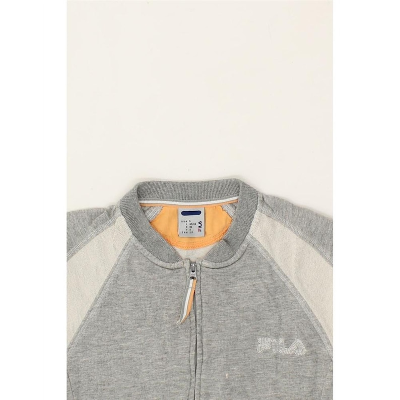 Fila womens tracksuit top jacket IT 40/42 small grey colourblock cotton image 4