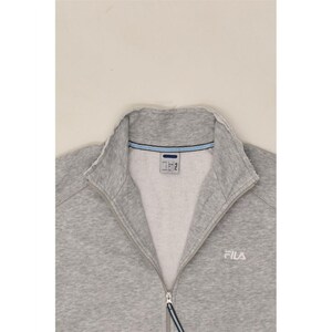 Fila womens tracksuit top jacket UK 14 large grey cotton image 3