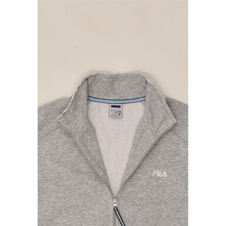 Fila womens tracksuit top jacket UK 14 large grey cotton image 3