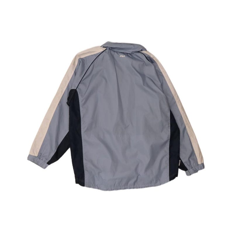 Chaqueta cortavientos con capucha Fila para hombre, talla 40 (Reino Unido), nailon con bloques de color azul imagen 2