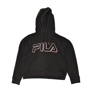 Fila - Pull court à capuche et graphique pour femmes, coton, noir image 1