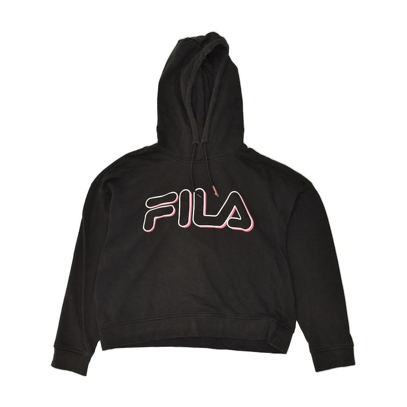 Fila - Pull court à capuche et graphique pour femmes, coton, noir image 1