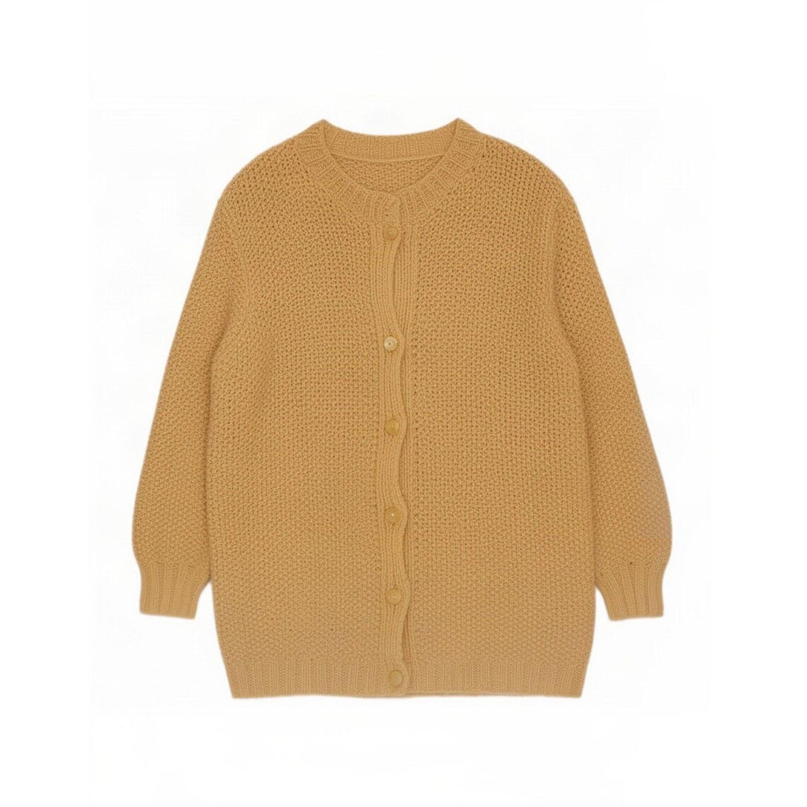 Vintage Womens Cardigan Sweater UK 18 XL Beige, foto 1 di 2