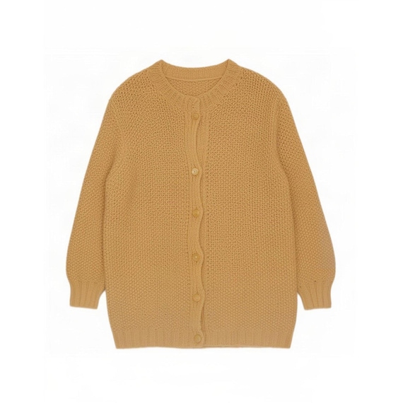 Vintage Womens Cardigan Sweater UK 18 XL Beige