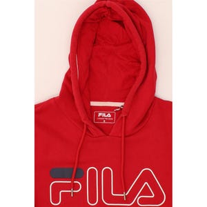 Sudadera con capucha y gráfico de Fila para hombre, color rojo, de algodón. imagen 4