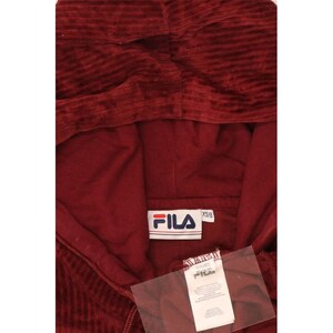 Sudadera con capucha Fila para hombre, talla XS, color burdeos y viscosa imagen 3