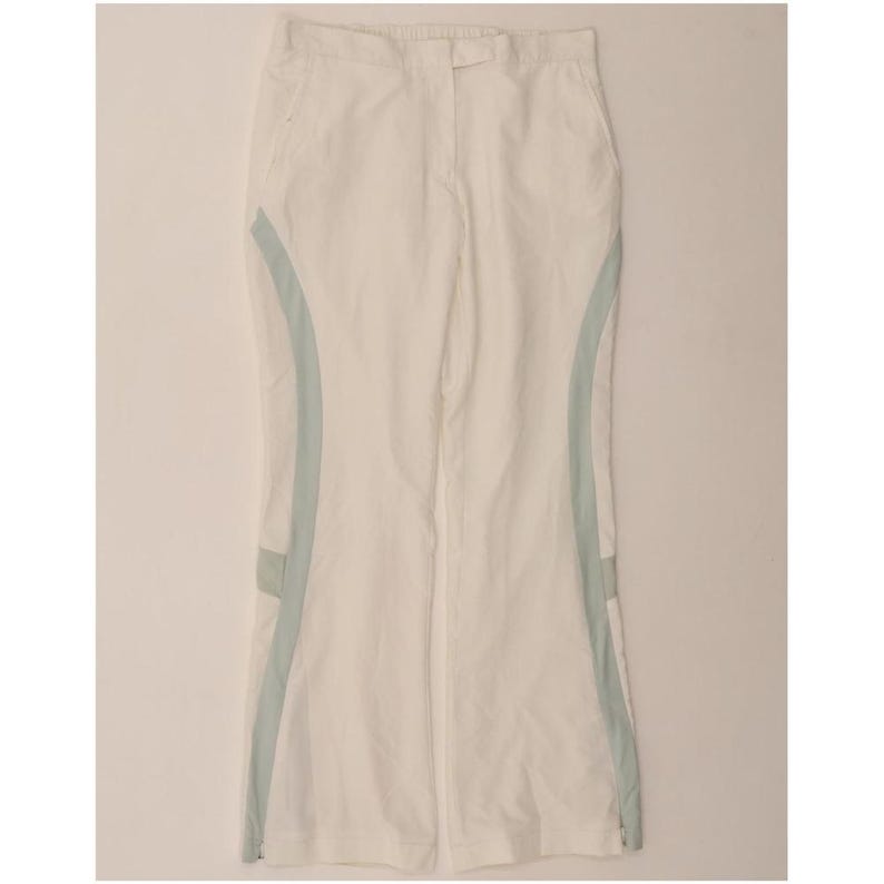 Fila womens tracksuit trousers UK 14 medium white colourblock polyester image 1