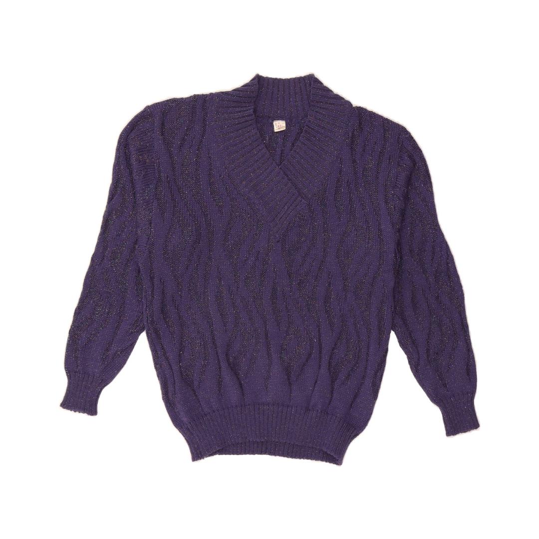 V Neck Jumper Purple Canada