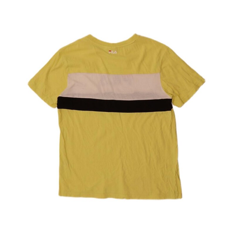 Camiseta gráfica Fila para hombre, algodón, color amarillo medio y bloques de color imagen 2