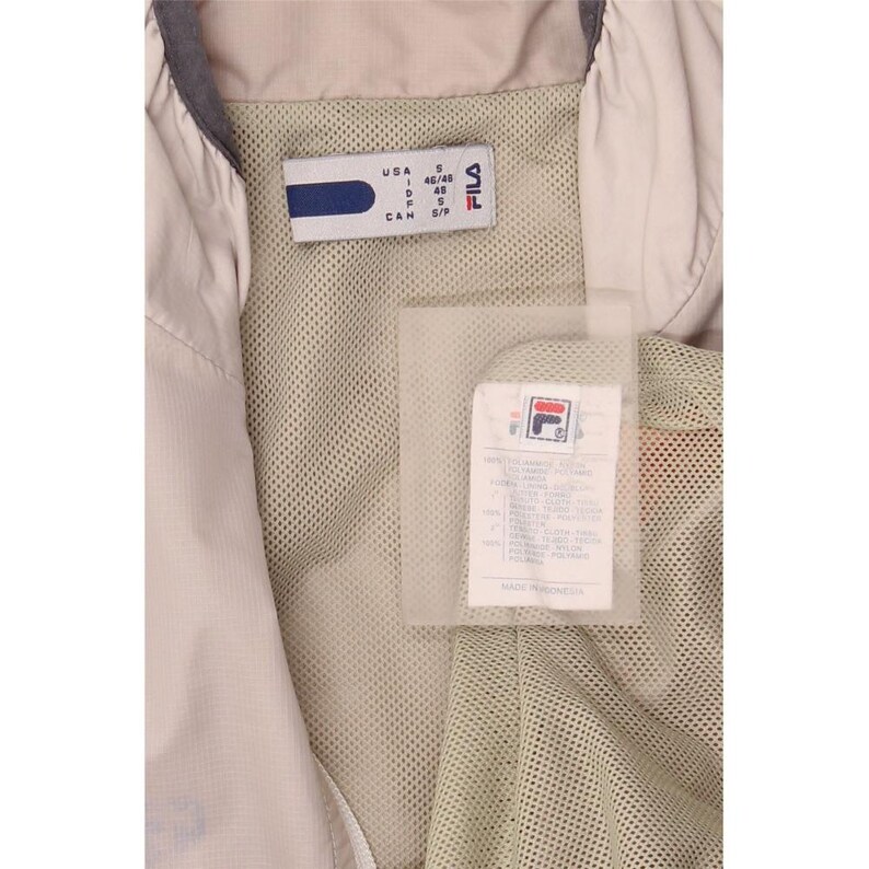 Fila Mens Tracksuit Top Jacket Small Beige Colourblock Polyamide image 7