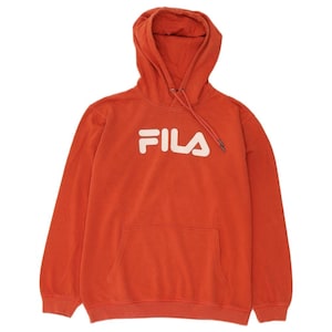 Sudadera con capucha y gráfico de Fila para hombre, talla XL, de algodón, color naranja imagen 1